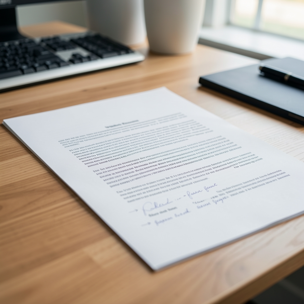 Close-up of a wellness research article with handwritten margin notes on a desk in the Talun editorial office